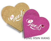 66-12GB Glitter Heart Shape Guest Book