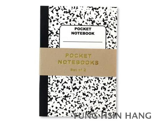 81-64N Marble Glue Bound Pocket Notebook (Set of 2)